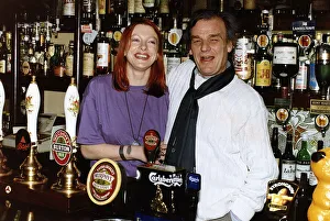Keith Floyd Television Chef behind the bar at The Maltsters Arms near Totnes Devon Keith Floyd Television Chef behind the bar at The Maltsters Arms near Totnes Devon