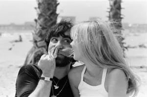 Keith Moon, drummer of The Who rock group with model Annette Lax in the resort of Malibu Keith Moon, drummer of The Who rock group with model Annette Lax in the resort of Malibu