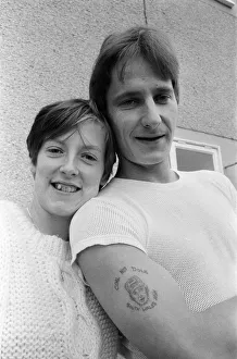 Kelvin Bailey and his new tattoo of Arthur Scargill. 20th September 1984 Kelvin Bailey and his new tattoo of Arthur Scargill. 20th September 1984
