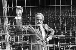 Ken Bates Chairman of Chelsea Football Club Seen standing Behind Electric Fence at Ken Bates Chairman of Chelsea Football Club Seen standing Behind Electric Fence at