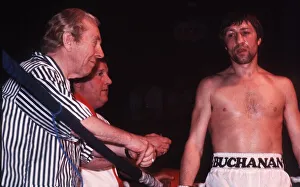 Ken Buchanan boxer in corner in ring with seconds Ken Buchanan boxer in corner in ring with seconds