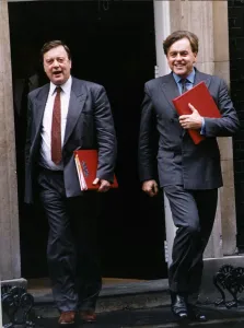 Kenneth Clarke MP leaving No 10 Downing street with John Patten MP Kenneth Clarke MP leaving No 10 Downing street with John Patten MP