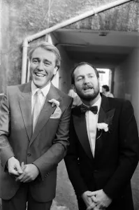 Kenny Everett is best man at the wedding of his former wife Lee Kenny Everett is best man at the wedding of his former wife Lee