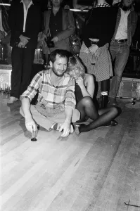 Kenny Everett and guest at the opening of The London Hippodrome nightclub Kenny Everett and guest at the opening of The London Hippodrome nightclub