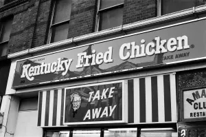 Kentucky Fried Chicken restaurant. 11th January 1981 Kentucky Fried Chicken restaurant. 11th January 1981