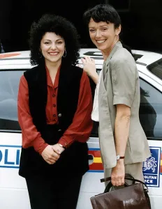 Kerry Peers with Fuzzy Hair and Mary Jo randle on the set of the Television series The Kerry Peers with Fuzzy Hair and Mary Jo randle on the set of the Television series The