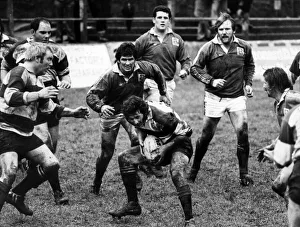 Kerry Williams, Cross Keys RFU Player Captain, takes the ball, match action v Llanelli Kerry Williams, Cross Keys RFU Player Captain, takes the ball, match action v Llanelli