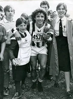 Kevin Keegan being helped by Red Cross girls in the Great North Run 1981 Kevin Keegan being helped by Red Cross girls in the Great North Run 1981