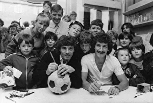 Kevin Keegan and Terry McDermott sign autographs, 1st September 1983 Kevin Keegan and Terry McDermott sign autographs, 1st September 1983