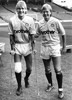 Images Dated 3rd August 1987: Kevin Langely Manchester City football player (left), on loan from Everton