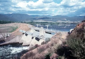 Khancoban control dam and pondage New South Wales in Australia Khancoban control dam and pondage New South Wales in Australia