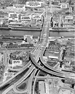 Kingston Bridge Glasgow under construction June 1970 River Clyde Daily Record Kingston Bridge Glasgow under construction June 1970 River Clyde Daily Record
