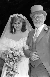 Kirsty MacColl Aug 1984 on her Wedding Day with her father Kirsty MacColl Aug 1984 on her Wedding Day with her father