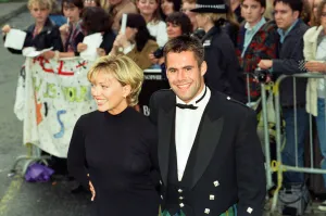 Kirsty Young and Kenny Logan attend the premiere of Braveheart in Stirling, Scotland Kirsty Young and Kenny Logan attend the premiere of Braveheart in Stirling, Scotland