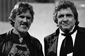 Kris Kristofferson and Johnny Cash appear on the Wogan show. August 1987 Kris Kristofferson and Johnny Cash appear on the Wogan show. August 1987