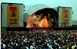 Kula Shaker pop group on main stage July 1997 at T in the Park Kinross Kula Shaker pop group on main stage July 1997 at T in the Park Kinross
