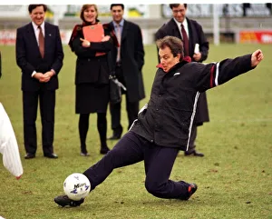 Labour leader Tony Blair playing football at Inverness Caley Thistle ground Labour leader Tony Blair playing football at Inverness Caley Thistle ground