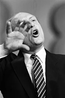 Labour Party conference, Bournemouth. Leader Neil Kinnock delivers a speech Labour Party conference, Bournemouth. Leader Neil Kinnock delivers a speech