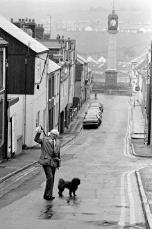 Labour Party Leader Michael Foot walks his dog Dizzie in Tredegar Labour Party Leader Michael Foot walks his dog Dizzie in Tredegar