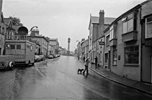 Labour Party Leader Michael Foot walks his dog Dizzie in Tredegar, Gwent Labour Party Leader Michael Foot walks his dog Dizzie in Tredegar, Gwent