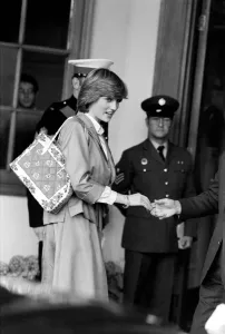 Lady Diana Spencer arrives at Centre Court to watch the Mens Singles semi final between Lady Diana Spencer arrives at Centre Court to watch the Mens Singles semi final between