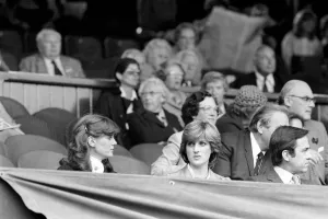 Lady Diana Spencer with Ex-King Constantine of Greece watching the Mens Singles semi Lady Diana Spencer with Ex-King Constantine of Greece watching the Mens Singles semi