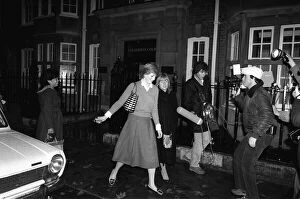 Images Dated 21st November 1980: Lady Diana Spencer at her flat hounded by the media 1980 who is engaged to Prince