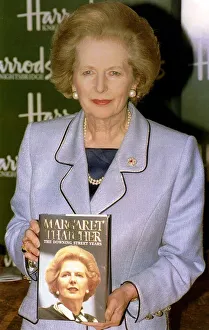 Lady Margaret Thatcher former Prime Minister at her book signing at Harrods 1993 Lady Margaret Thatcher former Prime Minister at her book signing at Harrods 1993