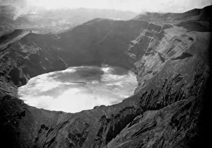Lake in the crater of the volcano on Mount Soufriere in St Lake in the crater of the volcano on Mount Soufriere in St