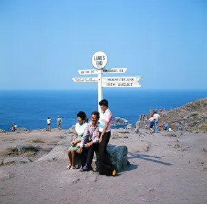 Lands End signpost, Cornwall. 19th August 1973 Lands End signpost, Cornwall. 19th August 1973