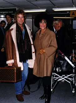 Larry Fortensky with wife Elizabeth Taylor arriving at London Heathrow from Geneva Larry Fortensky with wife Elizabeth Taylor arriving at London Heathrow from Geneva