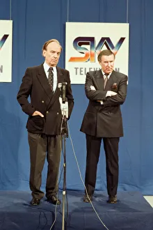 The launch of Sky TV. Andrew Neil and Rupert Murdoch. 5th February 1989 The launch of Sky TV. Andrew Neil and Rupert Murdoch. 5th February 1989