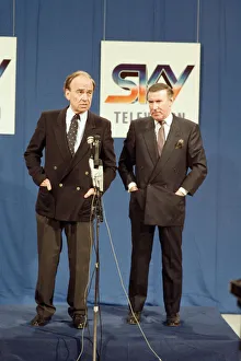 The launch of Sky TV. Rupert Murdoch and Andrew Neil. 5th February 1989 The launch of Sky TV. Rupert Murdoch and Andrew Neil. 5th February 1989