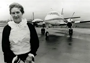 Laura Ashley with her private jet 23/03/1981 Laura Ashley with her private jet 23/03/1981