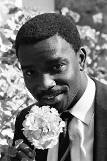 Laurie Cunningham poses for the camera with a flower Madrid Spain Laurie Cunningham poses for the camera with a flower Madrid Spain