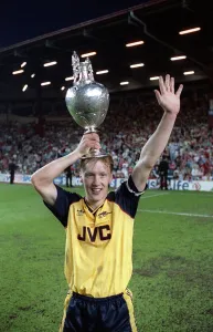 Lee Dixon of Arsenal May 1989 Celebrating winning the division one championship Lee Dixon of Arsenal May 1989 Celebrating winning the division one championship