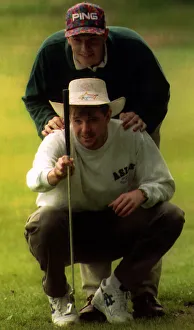 Lee Sharpe and Gary Pallister footballers playing golf Lee Sharpe and Gary Pallister footballers playing golf