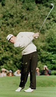 Lee Westwood golfer October 1998 swings his club at Wentworth golf course Lee Westwood golfer October 1998 swings his club at Wentworth golf course