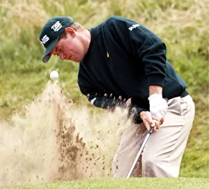 Lee Westwood hits out of a bunker on the second hole during the third round of the Open Lee Westwood hits out of a bunker on the second hole during the third round of the Open