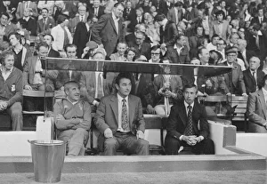 Leeds Manager Brian Clough seen here in the dug out at the start of the game against Leeds Manager Brian Clough seen here in the dug out at the start of the game against