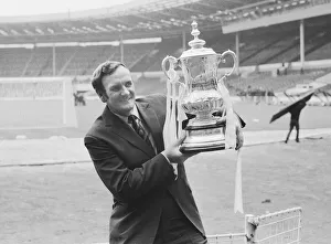 Leeds Manager Don Revie seen here in a deserted Wembley holding the F.A Leeds Manager Don Revie seen here in a deserted Wembley holding the F.A