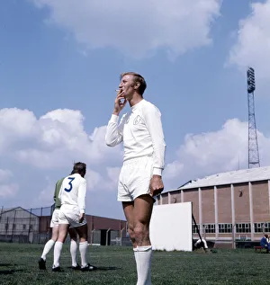 Leeds United footballer Jack Charlton smoking a cigarette during a training session Leeds United footballer Jack Charlton smoking a cigarette during a training session