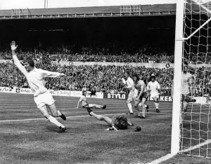 Leeds V West Brom Alan Clarke scores Leeds first goal and turns away in triumph with West Leeds V West Brom Alan Clarke scores Leeds first goal and turns away in triumph with West
