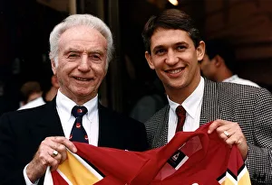 Legendary English footballer Sir Stanley Matthews with Gary Lineker at Lillywhites Super Legendary English footballer Sir Stanley Matthews with Gary Lineker at Lillywhites Super