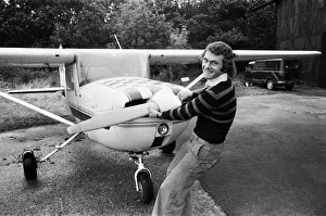 Leicester City footballer Keith Weller takes to flying. 17th October 1973 Leicester City footballer Keith Weller takes to flying. 17th October 1973