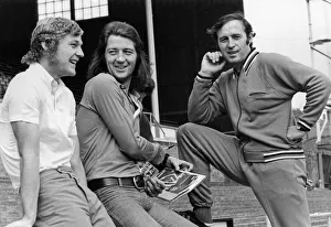 Leicester City manager Jimmy Bloomfield with his two new signings Denis Rofe )left Leicester City manager Jimmy Bloomfield with his two new signings Denis Rofe )left