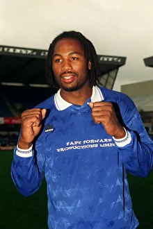 Lennox Lewis Boxer November 1996. World Heavyweight champion playng in a charity Lennox Lewis Boxer November 1996. World Heavyweight champion playng in a charity