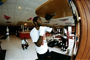 Lennox Lewis Boxing Heavyweight boxer training in the gym punching punch ball Lennox Lewis Boxing Heavyweight boxer training in the gym punching punch ball