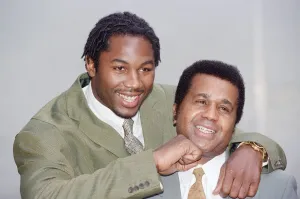 Lennox Lewis with his new trainer Emanuel Steward From The Kronk Gym In Detroit Lennox Lewis with his new trainer Emanuel Steward From The Kronk Gym In Detroit