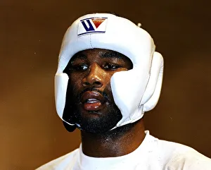 Lennox Lewis training for his big fight in Cardiff dbase Lennox Lewis training for his big fight in Cardiff dbase
